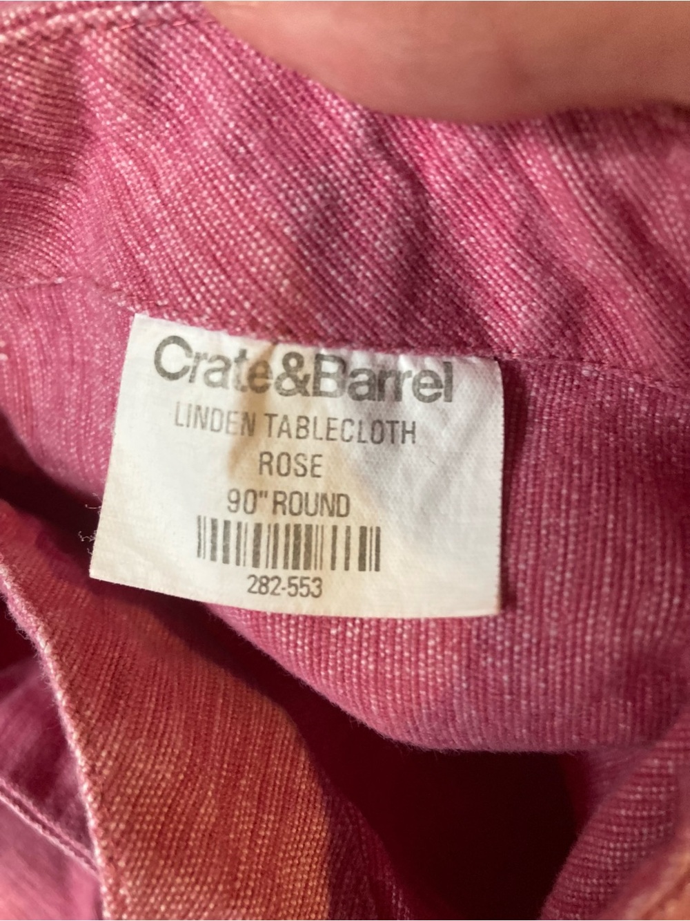 Crate&Barrel Rose Linden Tablecloth 90’ Round